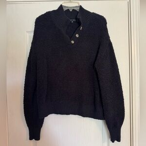 Love tree navy Button-Neck Women’s Sweater pullover. Liam and company boutique
